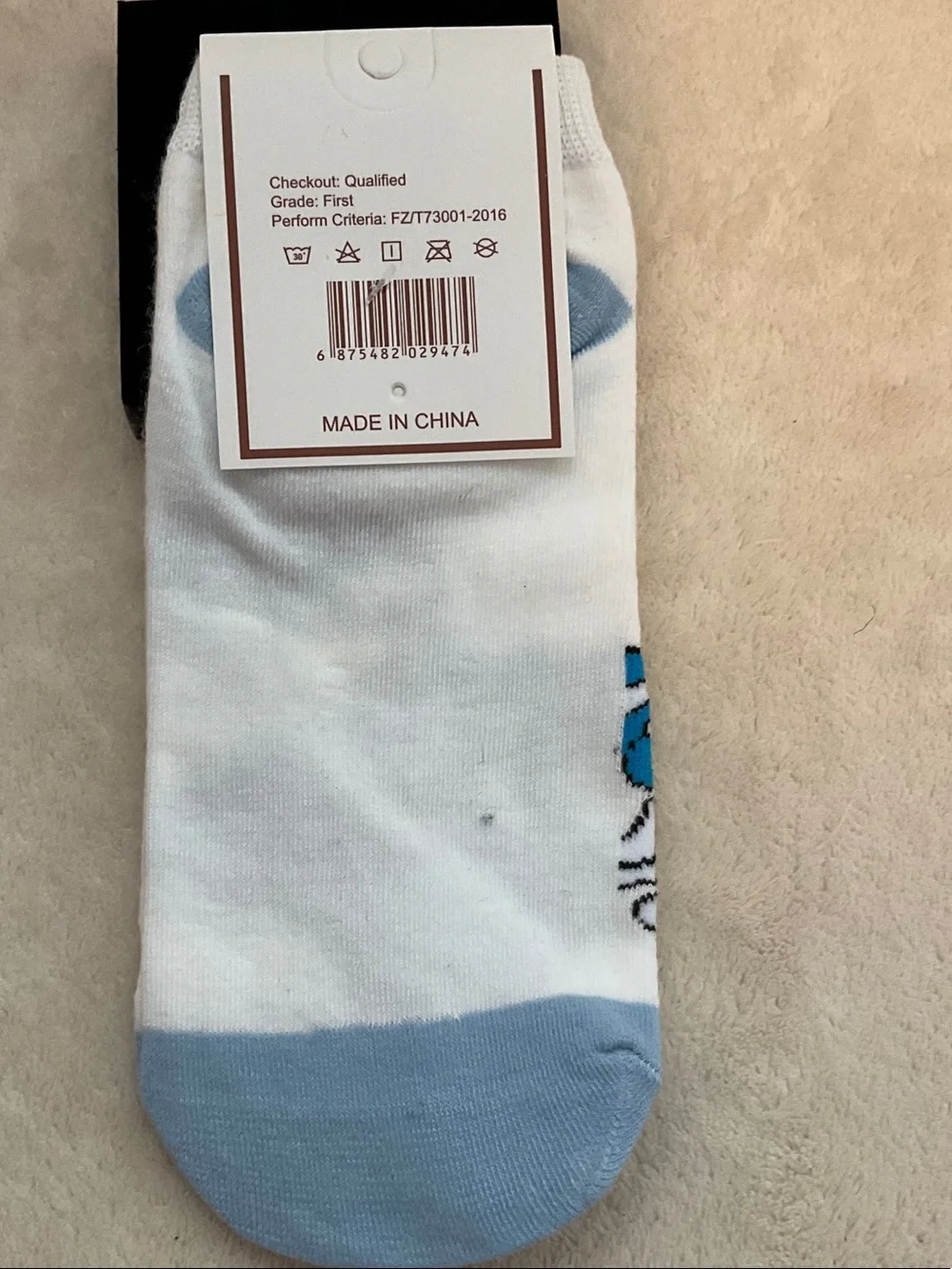 Donald Duck Graphic Crew Socks - White & Blue